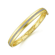 Gabriel & Co. BG4234-62Y45JJ 14K Yellow Gold High Polished Bangle with Diamond Inner Channel