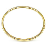 Gabriel & Co. BG4234-62Y45JJ 14K Yellow Gold High Polished Bangle with Diamond Inner Channel