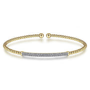 Gabriel & Co. BG4262-65Y45JJ 14K Yellow Gold Bujukan Split Cuff Bracelet with Diamond Pavé Bar