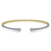 Gabriel & Co. BG4322-62M45JJ 14K Yellow and White Gold Split Cuff Bracelet with Graduating Diamonds