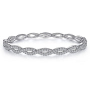 Gabriel & Co. BG4426-65W45JJ 14K White Gold Diamond Bangle