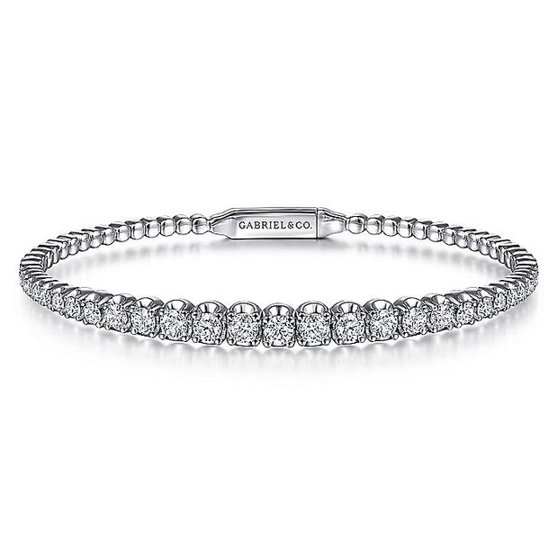 Gabriel & Co. BG4432-65W45JJ 14K White Gold Diamond Bangle