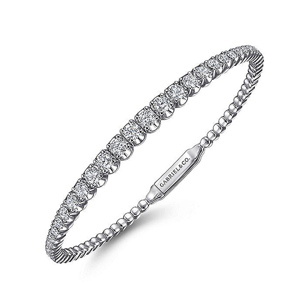 Gabriel & Co. BG4432-65W45JJ 14K White Gold Diamond Bangle