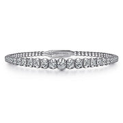 Gabriel & Co. BG4433-65W45JJ 14K White Gold Graduating Diamond Bangle