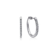 Gabriel & Co. EG10234W45JJ 14K White Gold Tiger Claw Set 20mm Oval Classic Diamond Hoop Earrings