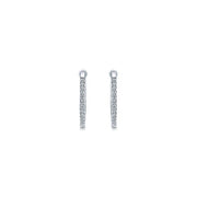 Gabriel & Co. EG10234W45JJ 14K White Gold Tiger Claw Set 20mm Oval Classic Diamond Hoop Earrings