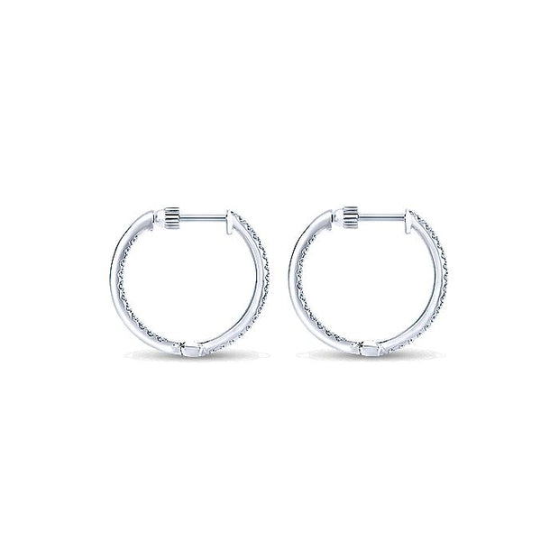 Gabriel & Co. EG10856W45JJ 14K White Gold Tiger Claw Set 20mm Round Inside Out Diamond Hoop Earrings