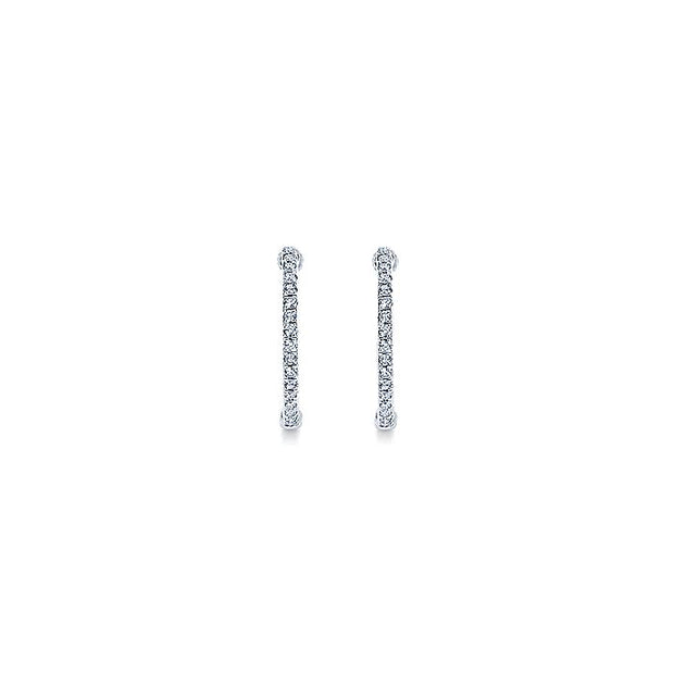 Gabriel & Co. EG10856W45JJ 14K White Gold Tiger Claw Set 20mm Round Inside Out Diamond Hoop Earrings