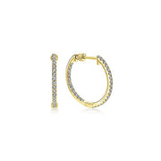 Gabriel & Co. EG10856Y45JJ 14K Yellow Gold Tiger Claw Set 20mm Round Inside Out Diamond Hoop Earrings