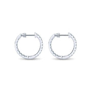 Gabriel & Co. EG10857W45JJ 14K White Gold Tiger Claw Set 20mm Round Inside Out Diamond Hoop Earrings