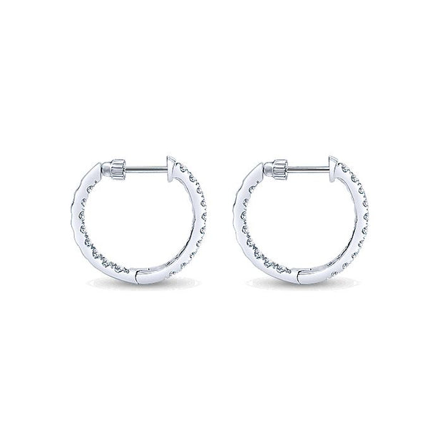 Gabriel & Co. EG10857W45JJ 14K White Gold Tiger Claw Set 20mm Round Inside Out Diamond Hoop Earrings