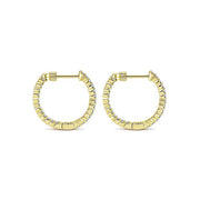 Gabriel & Co. EG10861Y45JJ 14K Yellow Gold Prong Set 20mm Round Inside Out Diamond Hoop Earrings