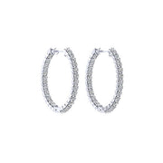 Gabriel & Co. EG10864W45JJ 14K White Gold Prong Set 25mm Round Inside Out Diamond Hoop Earrings