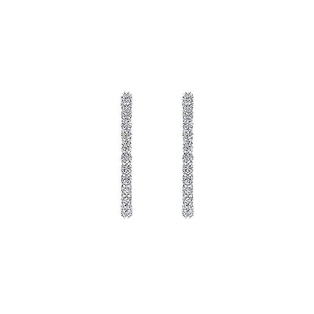 Gabriel & Co. EG10864W45JJ 14K White Gold Prong Set 25mm Round Inside Out Diamond Hoop Earrings