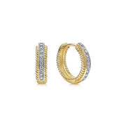 Gabriel & Co. EG10887Y45JJ 14K Yellow Gold 15mm Diamond Hoop Earrings