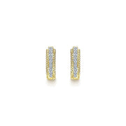 Gabriel & Co. EG10887Y45JJ 14K Yellow Gold 15mm Diamond Hoop Earrings