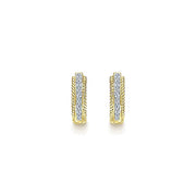 Gabriel & Co. EG10887Y45JJ 14K Yellow Gold 15mm Diamond Hoop Earrings