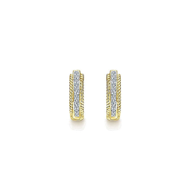 Gabriel & Co. EG10887Y45JJ 14K Yellow Gold 15mm Diamond Hoop Earrings