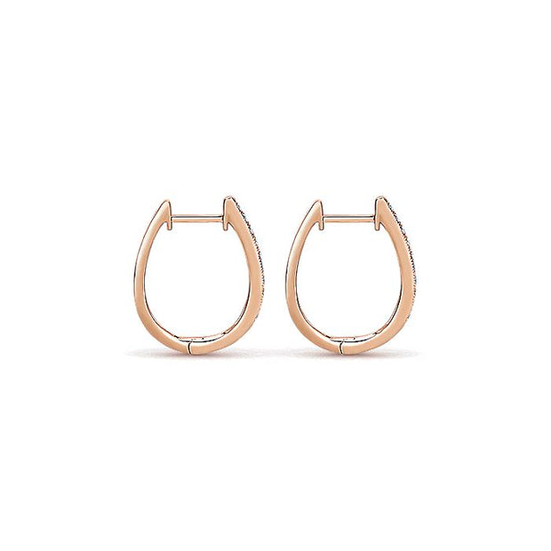 Gabriel & Co. EG10912K45JJ 14K Rose Gold 20mm Slim Pavé Diamond Huggies