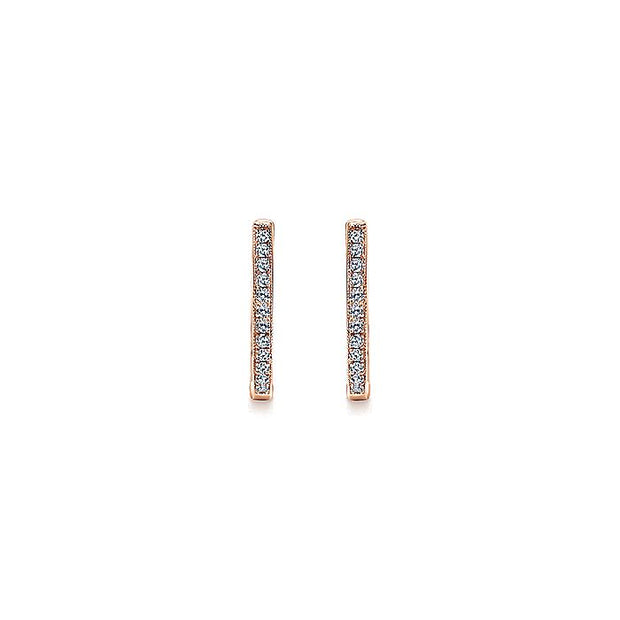 Gabriel & Co. EG10912K45JJ 14K Rose Gold 20mm Slim Pavé Diamond Huggies