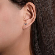 Gabriel & Co. EG12372K45MO 14K Rose Gold Round Morganite and Diamond Halo Stud Earring