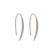 Gabriel & Co. EG12629K45JJ 14K Rose Gold Slim Tapered Diamond Drop Earrings