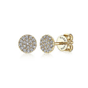 Gabriel & Co. EG12966Y45JJ 14K Yellow Gold Round Cluster Diamond Stud Earrings