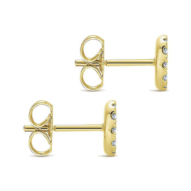 Gabriel & Co. EG12968Y45JJ 14K Yellow Gold Round Pavé Diamond Stud Earrings