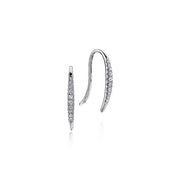 Gabriel & Co. EG13084W45JJ 14K White Gold Tapered Diamond Threader Drop Earrings