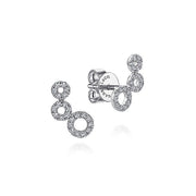 Gabriel & Co. EG13179W45JJ 14K White Gold Triple Round Loop Diamond Stud Earrings