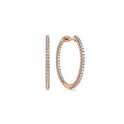 Gabriel & Co. EG13460K45JJ 14K Rose Gold French Pavé 20mm Round Inside Out Diamond Hoop Earrings