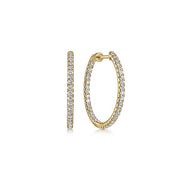 Gabriel & Co. EG13461Y45JJ 14K Yellow Gold French Pavé 20mm Round Inside Out Diamond Hoop Earrings