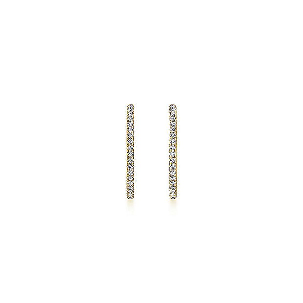 Gabriel & Co. EG13461Y45JJ 14K Yellow Gold French Pavé 20mm Round Inside Out Diamond Hoop Earrings