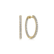 Gabriel & Co. EG13462Y45JJ 14K Yellow Gold French Pavé 20mm Round Inside Out Diamond Hoop Earrings