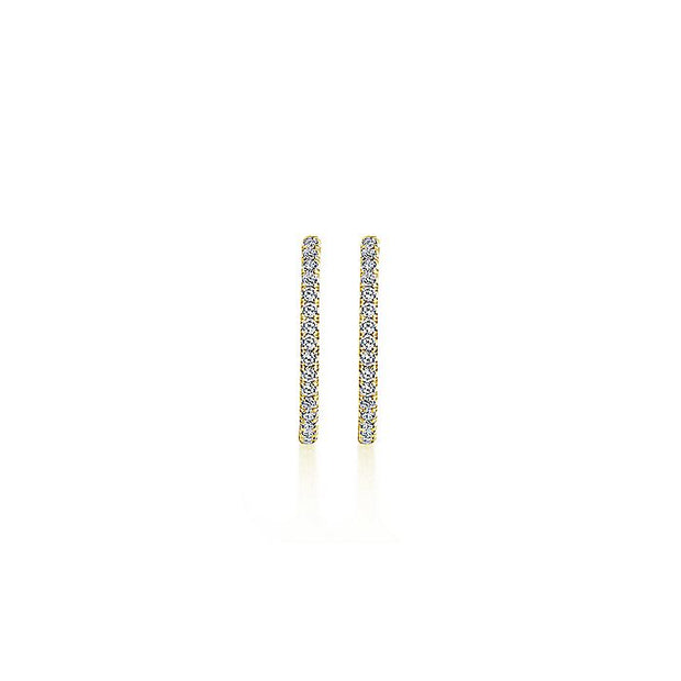 Gabriel & Co. EG13462Y45JJ 14K Yellow Gold French Pavé 20mm Round Inside Out Diamond Hoop Earrings