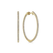 Gabriel & Co. EG13465Y45JJ 14K Yellow Gold French Pavé 30mm Round Inside Out Diamond Hoop Earrings