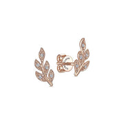 Gabriel & Co. EG13572K45JJ 14K Rose Gold Diamond Leaf Stud Earrings