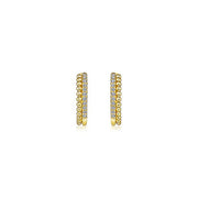 Gabriel & Co. EG13584Y45JJ 14K Yellow Gold Beaded Pavé 10mm Diamond Huggies