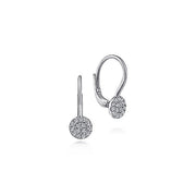 Gabriel & Co. EG13620W45JJ 14K White Gold Round Pavé Diamond Drop Earrings