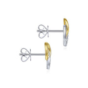 Gabriel & Co. EG13664M45JJ 14K Yellow-White Gold Interlocking Links Diamond Stud Earrings