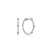 Gabriel & Co. EG13672W45JJ 14K White Gold 20mm Round Diamond Classic Hoop Earrings