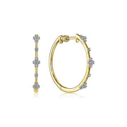 Gabriel & Co. EG13672Y45JJ 14K Yellow Gold Prong Set 20mm Round Classic Diamond Hoop Earrings