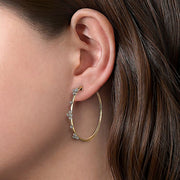 Gabriel & Co. EG13673Y45JJ 14K Yellow Gold Prong Set 40mm Round Classic Diamond Hoop Earrings