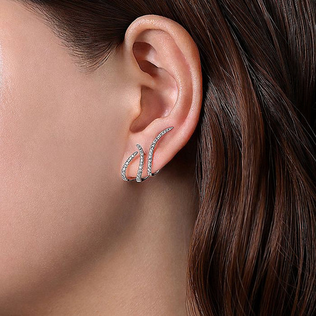 Gabriel & Co. EG13689W45JJ 14K White Gold Abstract Diamond Stud Earrings