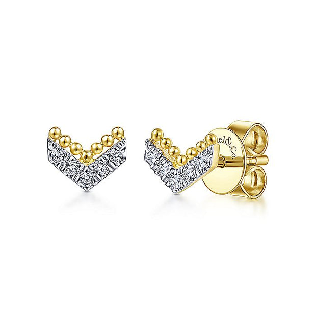 Gabriel & Co. EG13741Y45JJ 14K Yellow Gold Diamond Chevron Earrings
