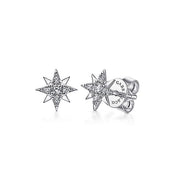 Gabriel & Co. EG13749W45JJ 14K White Gold Diamond Stud Star Earrings