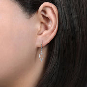 Gabriel & Co. EG13760W45JJ 14K White Gold Pear Shape Diamond Leverback Earrings