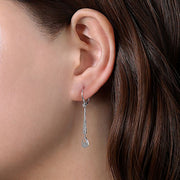 Gabriel & Co. EG13823W45JJ 14K White Gold Diamond Bar Leverback Earrings