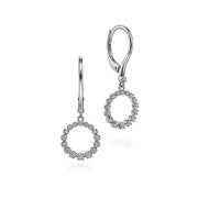 Gabriel & Co. EG13849W45JJ 14K White Gold Open Circle Diamond Drop Earrings
