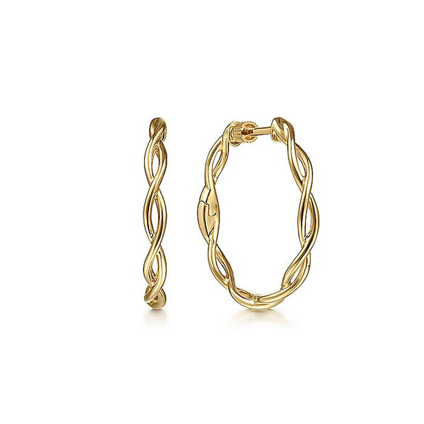 Gabriel & Co. EG13911Y4JJJ 14K Yellow Gold 25mm Twisted Classic Round Hoop Earrings